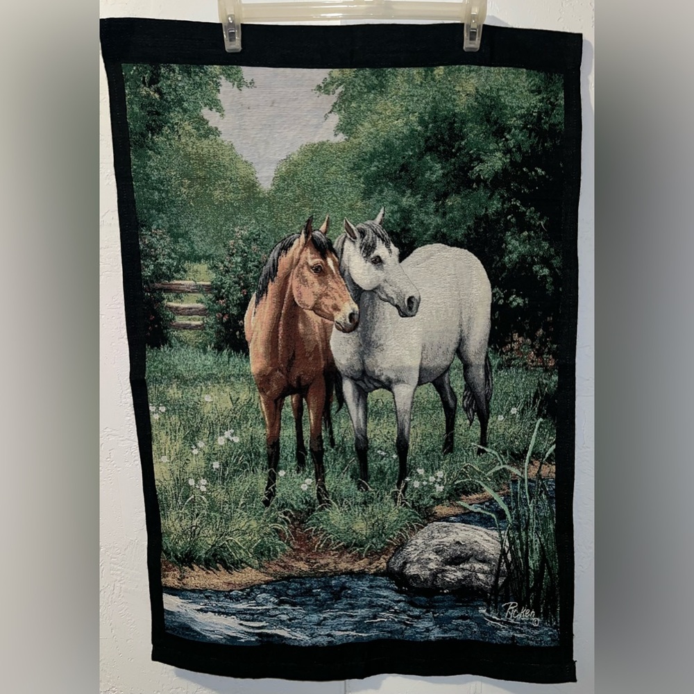 Horses by Stream Tapestry by Artist “Linda Picken” Wall Hanging